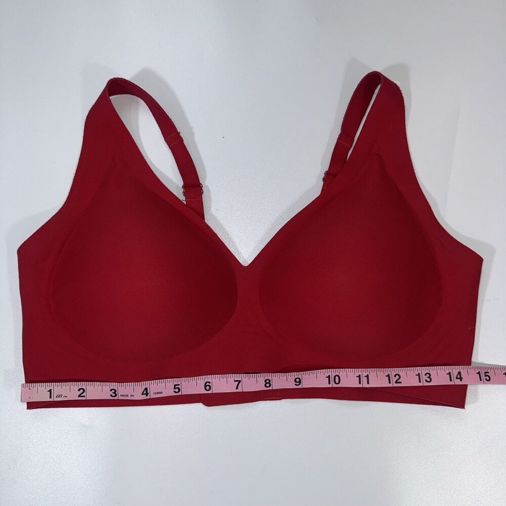 SheCurve Red Wireless Jelly T-Shirt Bra Comfort Seamless Size XL 42 C/D - Picture 2 of 5